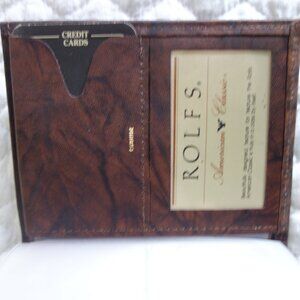 New ROLFS Brown Cowhide Wallet / Credit Card Holder